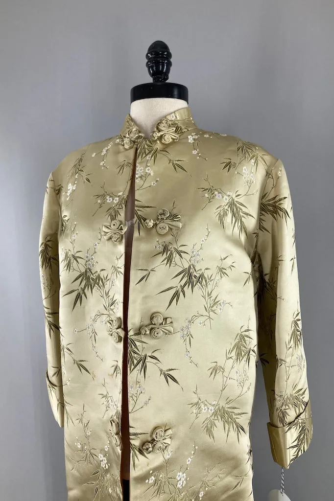 Vintage Gold Satin Brocade Jacket