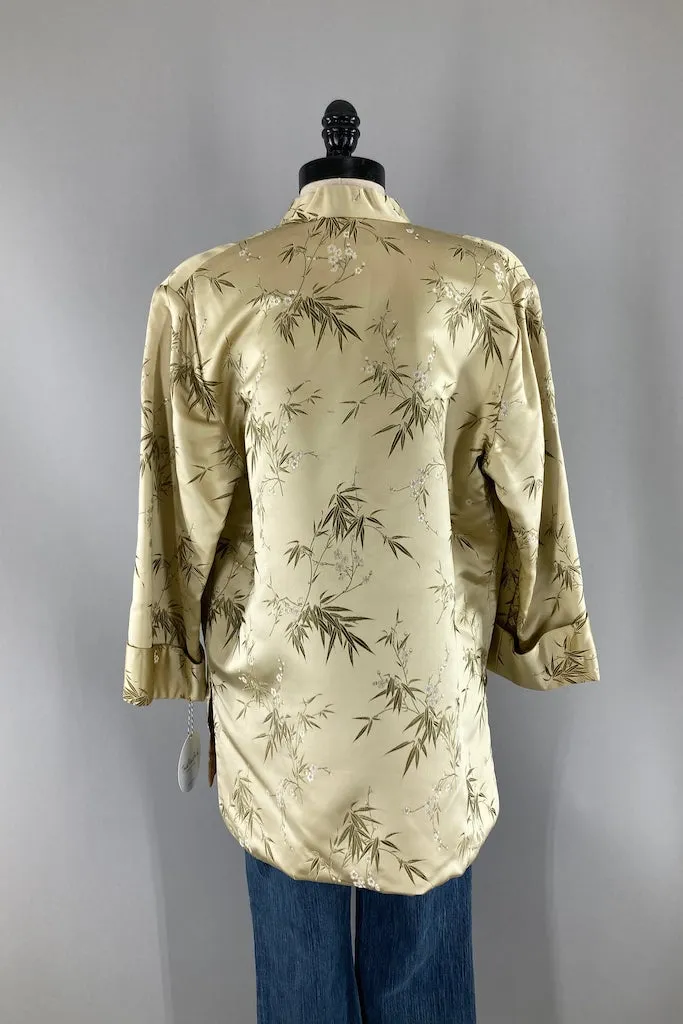 Vintage Gold Satin Brocade Jacket