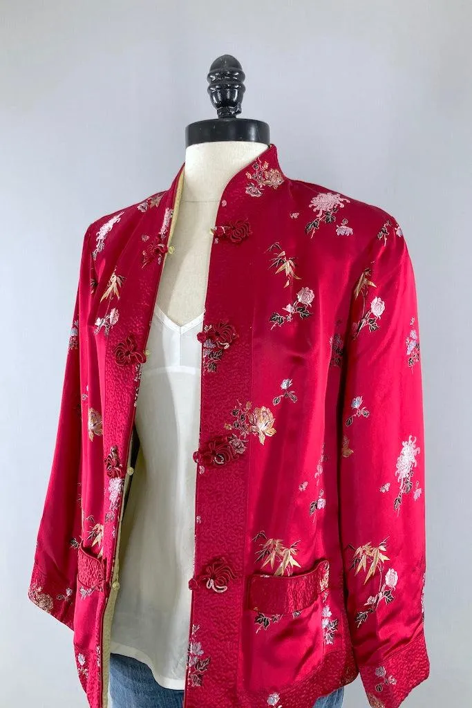 Vintage Reversible Red Satin Jacket