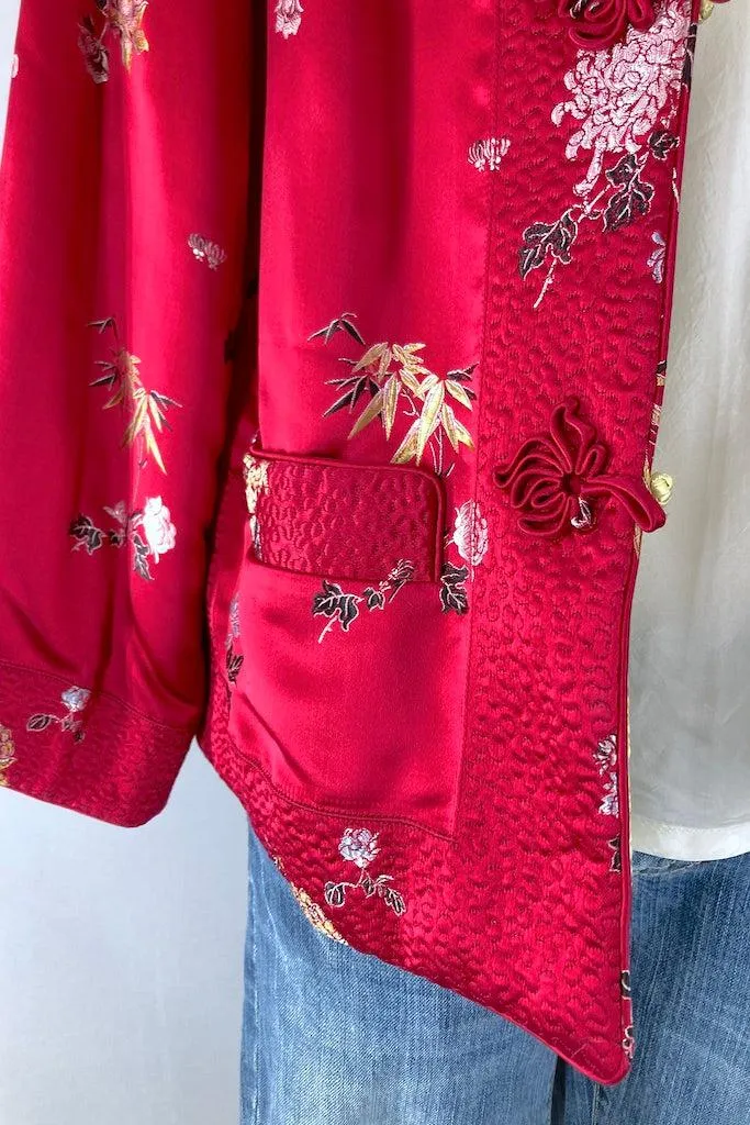 Vintage Reversible Red Satin Jacket