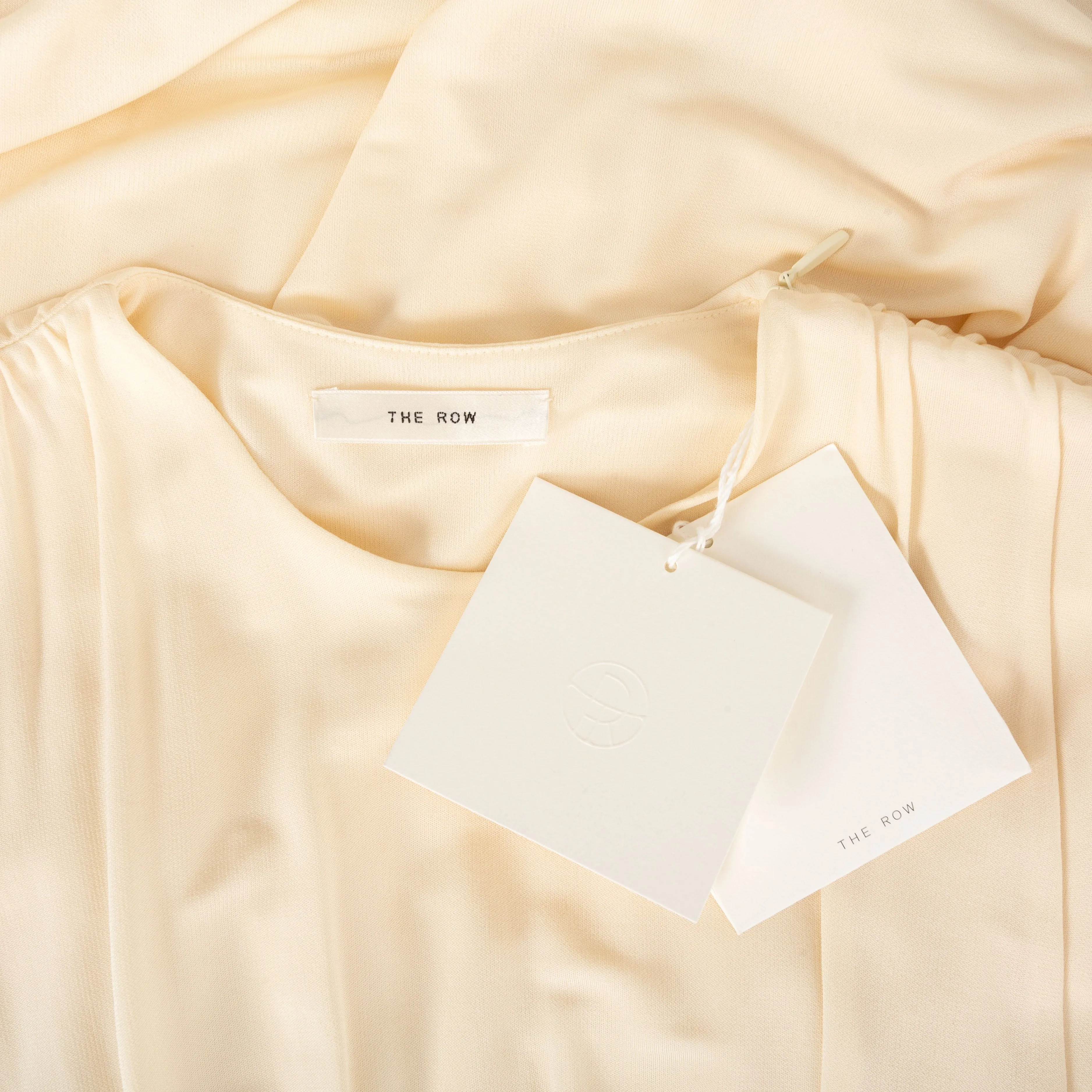 Yokoto Ivory Viscose Crêpe Draped Maxi Dress